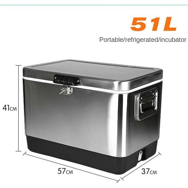 51L Home/Car Refrigerator Automoble Mini Fridge Refrigerators Freezer Cooling Box Frigobar Food Fruit Storage Fridge Compressor 1002 (Color : Silver)