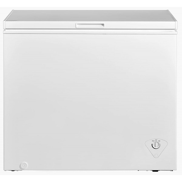 Midea MRC070S0AWW Chest Freezer, 7.0 Cubic Feet, White & Rubbermaid FGR80DC Refrigerator Freezer Cooler Fridge Thermometer, Classic Large Mechanical Dial, Chrome