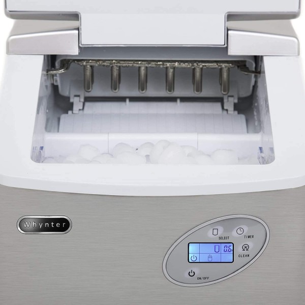 Whynter IMC-491DC Portable 49lb Capacity Stainless Steel with Water Connection Ice Makers, One Size