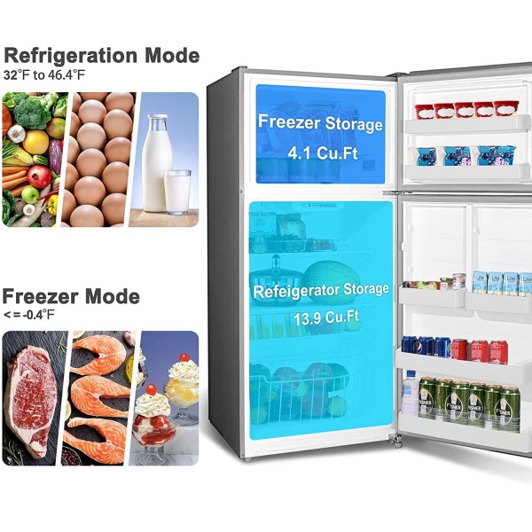 SMETA Top Mount Refrigerator 18 Cu. Ft, Top Freezer Refrigerator 30