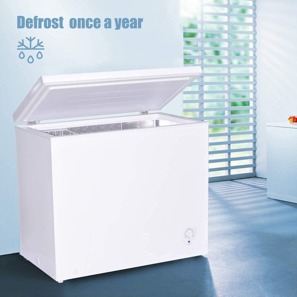 Techomey Chest Freezer 7 CU. FT, Free-Standing Top Open Door, Deep Freezer with Adjustable Thermostat Control&Removable Baskets, White