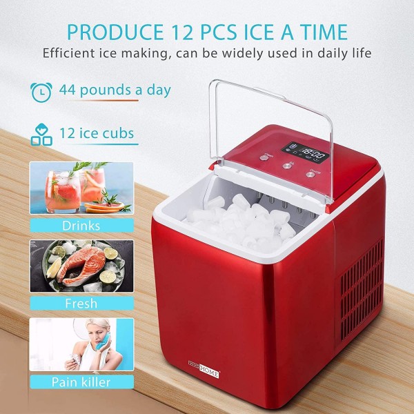 VIVOHOME Electric Portable Compact Countertop Automatic Ice Cube Maker Machine with 6.7 Quart 800W Stand Mixer