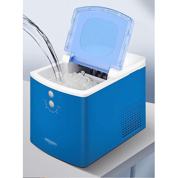 Teerwere Ice Maker Machine Ice Maker Household Round Ice Cube Ice Maker Desktop Automatic Ice Maker (Color : Blue, Size : 24.5x35.5x29.5cm)
