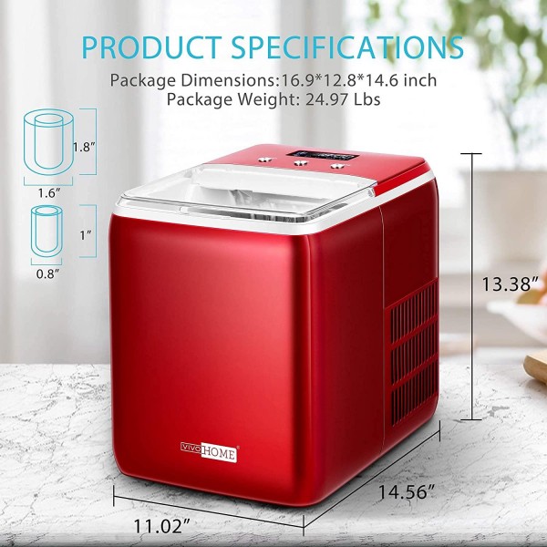 VIVOHOME Electric Portable Compact Countertop Automatic Ice Cube Maker Machine with Electric Ice Crusher Shaver Snow Cone Maker Machine
