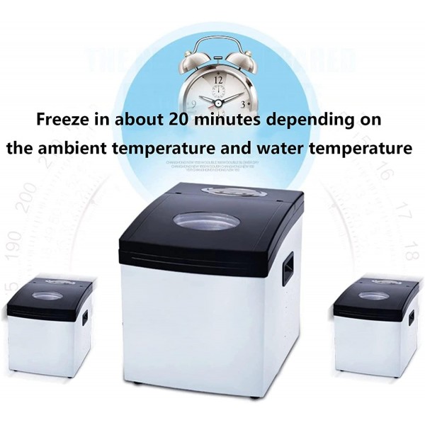 Ice Maker Machine Countertop 24 Cubes Ready In 20 Mins Electric Ice Maker And Compact Potable Ice Maker With Ice Scoop And Basket Perfect For Home/Kitchen/Office Sliver White Black (Color : Silver)