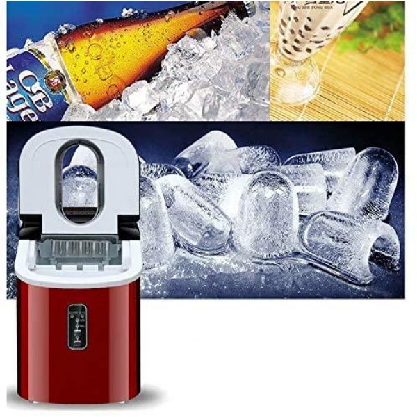 HSTFⓇ Ice Machine • Ice Machine • 95 W • 2.2 Liter Water Tank • Absolutely odorless Plastic Lining • Pump System • Easy to Clean Detachable Parts • Stainless Steel • Red