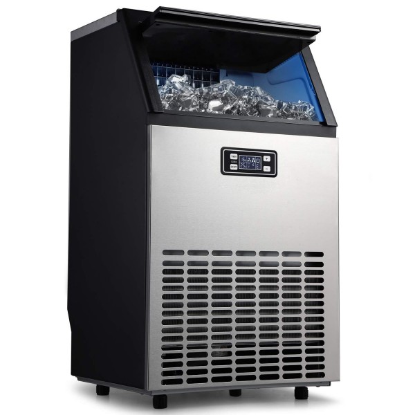 ADT Ice Mahcine Stainless Steel Under Counter Freestanding Commercial Ice Maker Machine for Home/Kitchen/Office/Restaurant/Bar/Coffee (150LB, Single-Water Inlet)