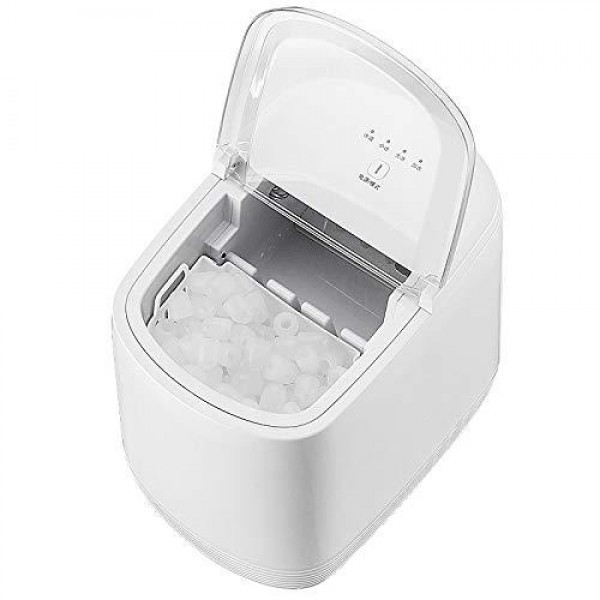 Desktop ice Maker, Portable Commercial ice Maker, Stand-Alone bar ice Maker, 1.9L Round Mini ice Cube Maker, 9 S/L in 10 Minutes, Suitable for Home/Kitchen/Party-Silver