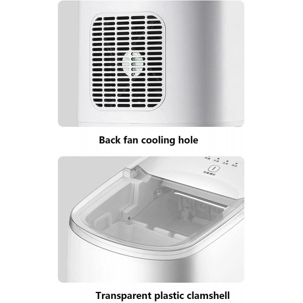 Portable Ice Maker Machine For Countertop, Portable Compact Ice Cube Maker, With Ice Scoop & Basket, Perfect For Home/Kitchen/Office/Bar (Color : Gray)