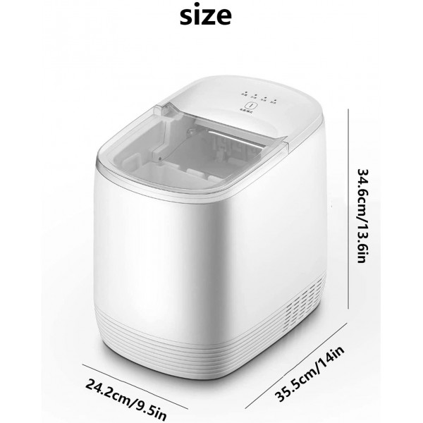 Portable Ice Maker Machine For Countertop, Portable Compact Ice Cube Maker, With Ice Scoop & Basket, Perfect For Home/Kitchen/Office/Bar (Color : Gray)