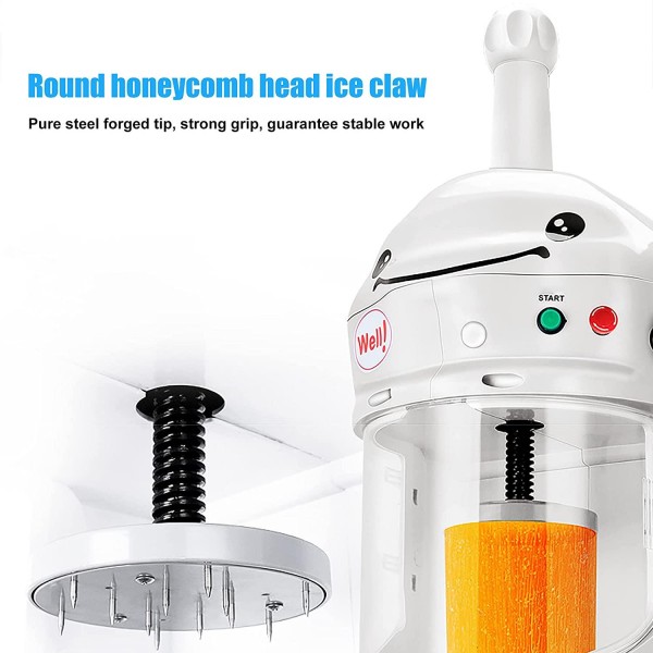 250-300r/m 350W Commercial Ice Machine, Automatic Shaved Ice Maker, Countertop Electric Ice Shaver with Cup, CE FCC