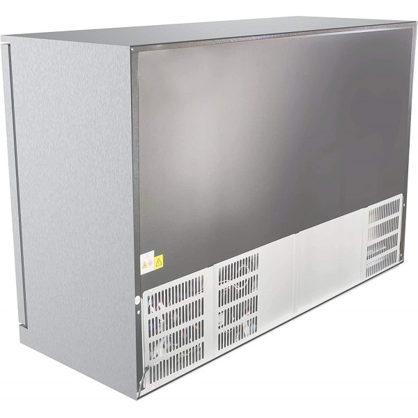 KoolMore 3 Door Stainless Steel Back Bar Cooler Counter Height Glass Door Refrigerator with LED Lighting - 11 cu.ft (BC-3DSW-SS)