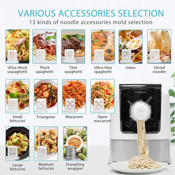 VIVOHOME 2 in 1 Electric Portable Compact Countertop Automatic Ice Maker and Shaver Machine with Electric Automatic Pasta Ramen Noodle Maker Machine