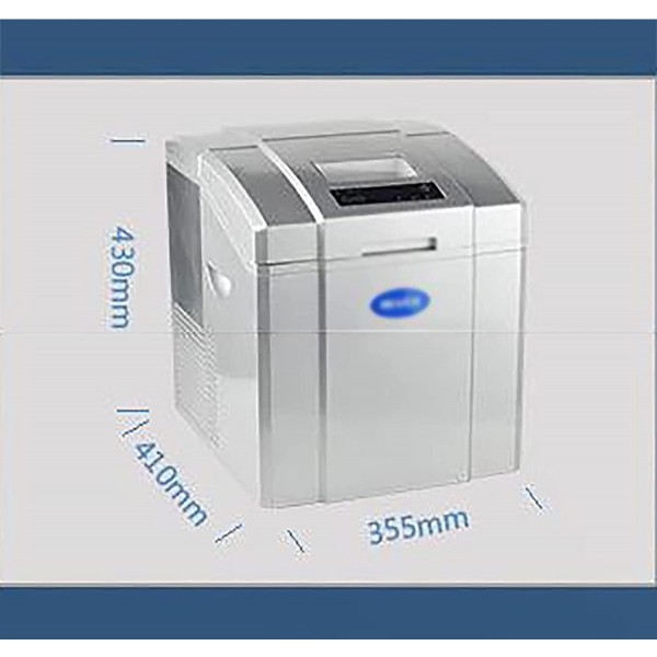 Ice Maker Machine Ice Maker Commercial Small Fully Automatic Milk Tea Shop Ice Maker Commercial Small Home (Color : Silver, Size : 41x35.5x43CM)
