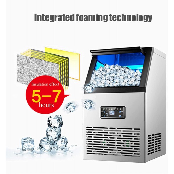 MEIGONGJU Ice Maker Machine Makes 132 Pounds Ice in 24 Hrs, Clear Cube, Advanced LCD Panel for Home/Kitchen/Office