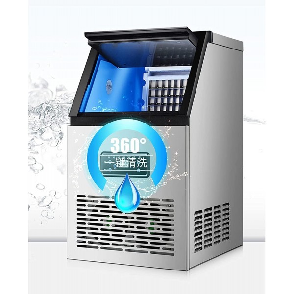 MEIGONGJU Ice Maker Machine Makes 132 Pounds Ice in 24 Hrs, Clear Cube, Advanced LCD Panel for Home/Kitchen/Office