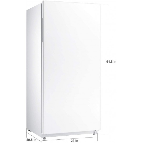 Smad Upright Freezer 13.8 Cu.ft with Freezer/Refrigerator Conversion Single Door Recessed Handle Freestanding for Home Kitchen, Restaurant, White