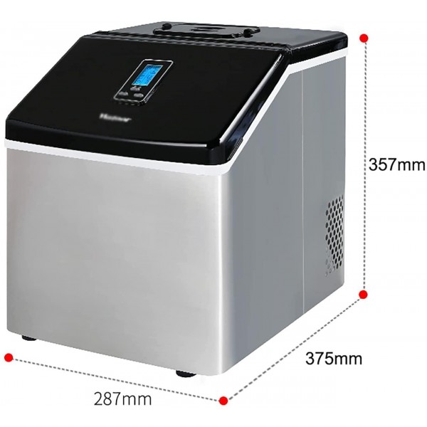 Teerwere Ice Maker Machine Ice Machine Milk Tea Shop Commercial Small Square Ice Home Dormitory Bar Square Ice Cube Machine Ice Machine (Color : Black, Size : 28.7x37.5x35.7CM)