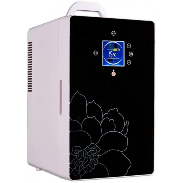 Car Refrigerator 16L Dual Core Mini Refrigerated Refrigerator Home Micro Refrigerator Portable Student Car Refrigerator (Color : Black)