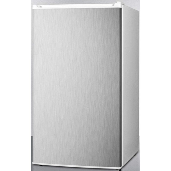 Summit Appliance FF412ESSS ENERGY STAR Qualified Auto Defrost Refrigerator-Freezer for Freestanding Use with White Cabinet, Door Shelves, Adjustable Shelves and Stainless Steel Door