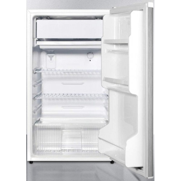 Summit Appliance FF412ESSS ENERGY STAR Qualified Auto Defrost Refrigerator-Freezer for Freestanding Use with White Cabinet, Door Shelves, Adjustable Shelves and Stainless Steel Door