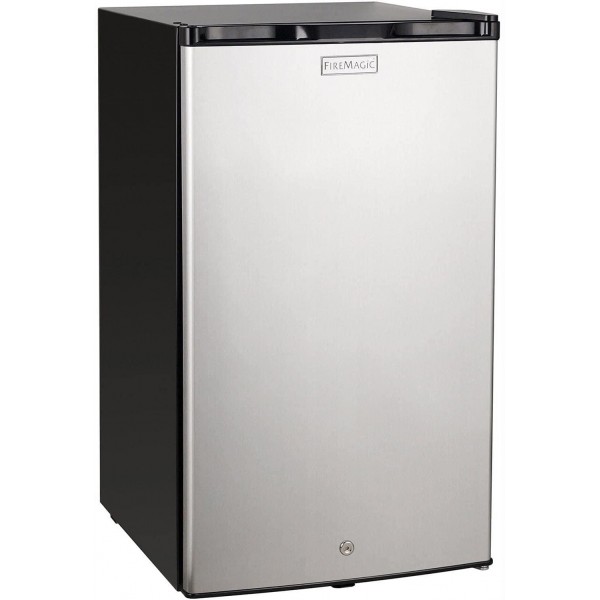 Fire Magic 20-Inch 4.0 Cu. Ft. Compact Refrigerator - Stainless Steel Door/Black Cabinet - 3598