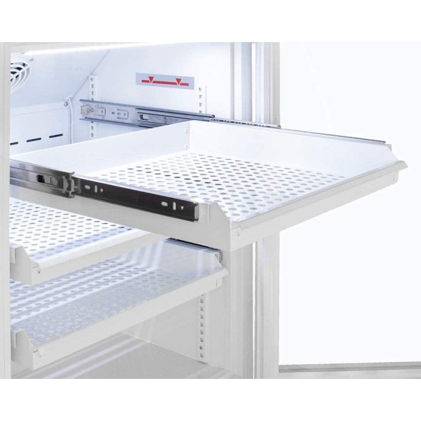 AccuCold ARG6PVDR 24 ADA Height Vaccine Refrigerator with 6 cu. ft. Capacity Full-Extension Ventilated Drawers Temperature Alarm and Factory-Installed Lock in White