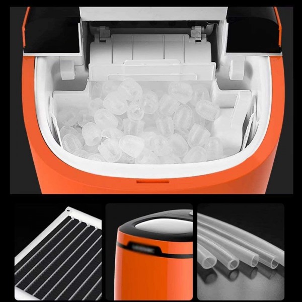 Ice Maker Machine Portable Counter Top Ice Machine | Two Size Section S/L | Makes 12 kg of Ice per 24 Hours | Ice Cubes Ready in 8 Min