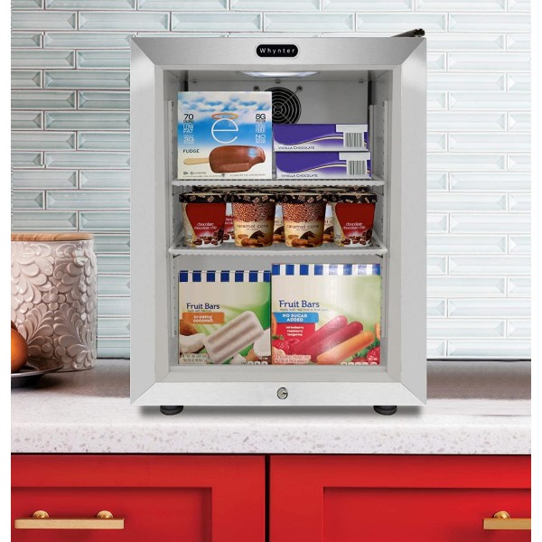 Whynter CDF-177SB Countertop Reach-In 1.8 cu ft Display Glass Door Freezer, White, One Size