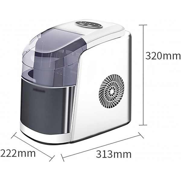 Teerwere Ice Maker Machine Mini Commercial Ice Cube Making Machine for Domestic Small Student Dormitory (Color : White, Size : 22.2x31.3x32cm)
