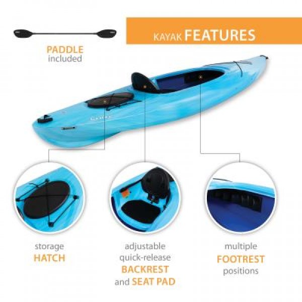 Lifetime Cruze 100 Sit-In Kayak – 2 Pack (Paddles Included) 445
