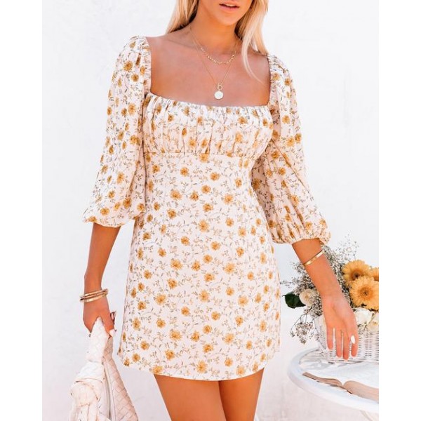 All Is Well Backless Floral Mini Dress