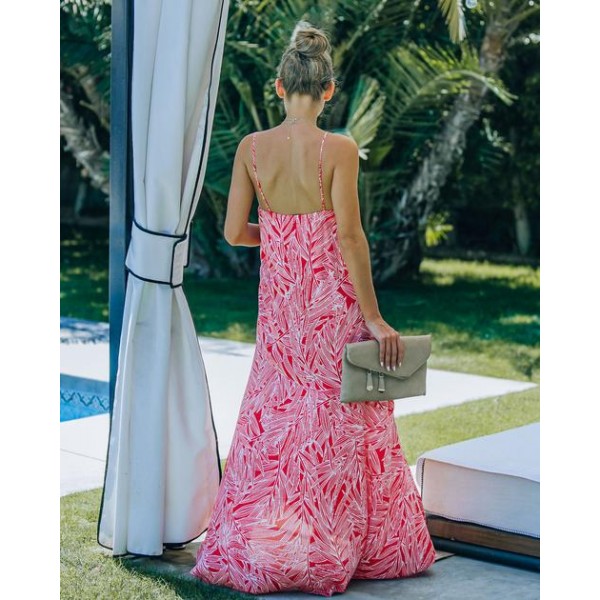 Marin Palm Print Maxi Dress